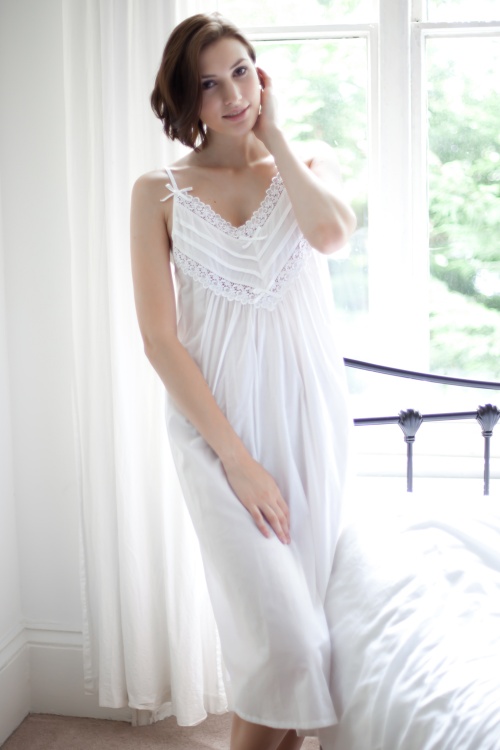 Cai Victorian Cotton Lawn Strappy Nightdress
